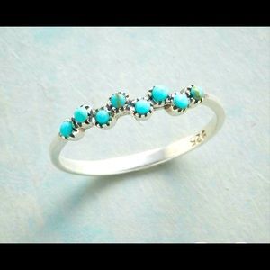 925 Stamped Sterling Silver with Turquoise Ring
